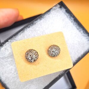 Shiny disco ball stud earrings simple minimalist jewelry silver ball studs